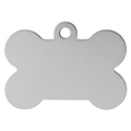 Hunde-Adressanhänger in Knochenform aus eloxiertem Aluminium – Silber, personalisierbar mit Lasergravur