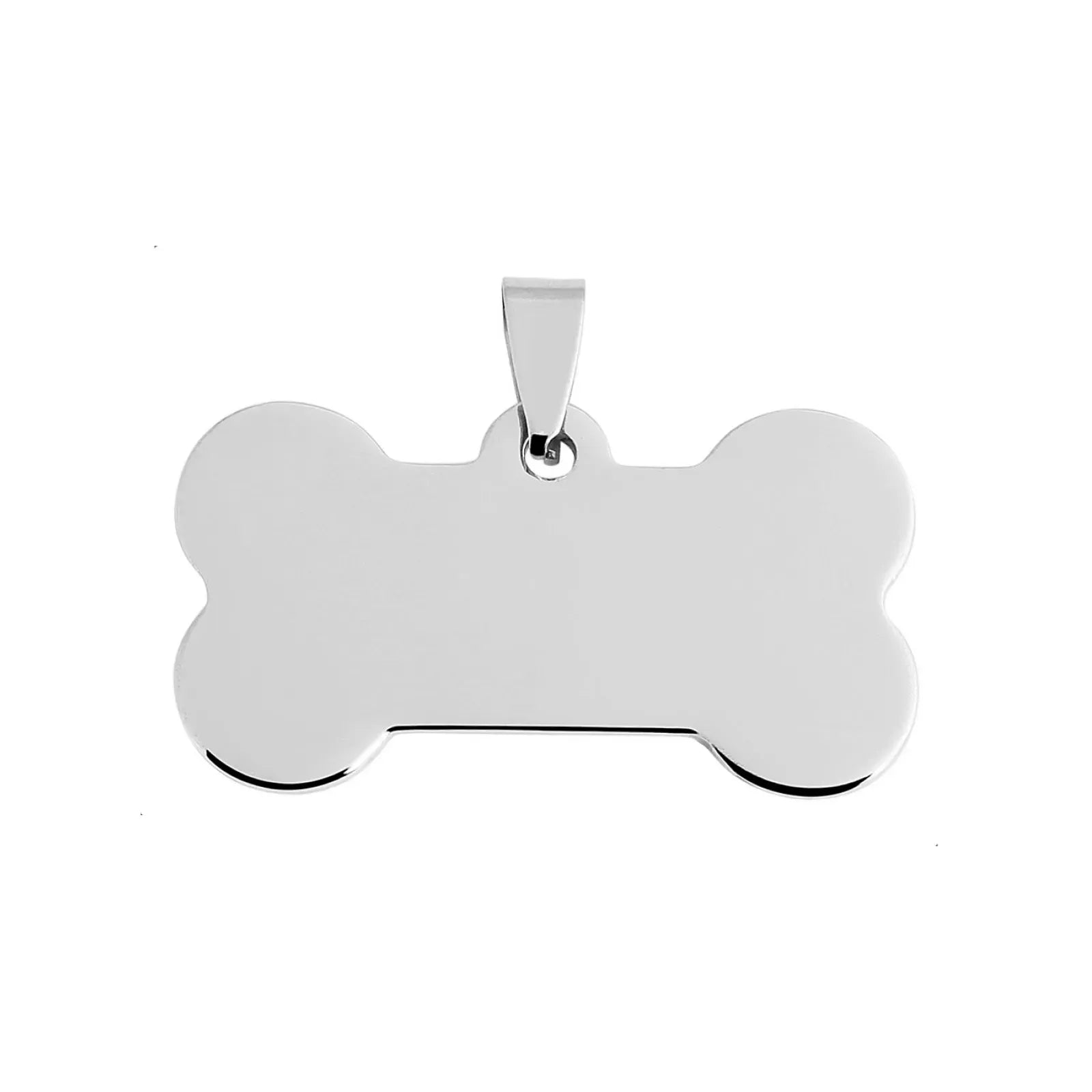 Polierter Hunde-Adressanhänger in Knochenform – Edelstahl Pet ID Tag mit Lasergravur